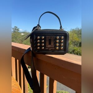 Karl Lagerfeld Paris Simone Karl Leather Small Camera Crossbody